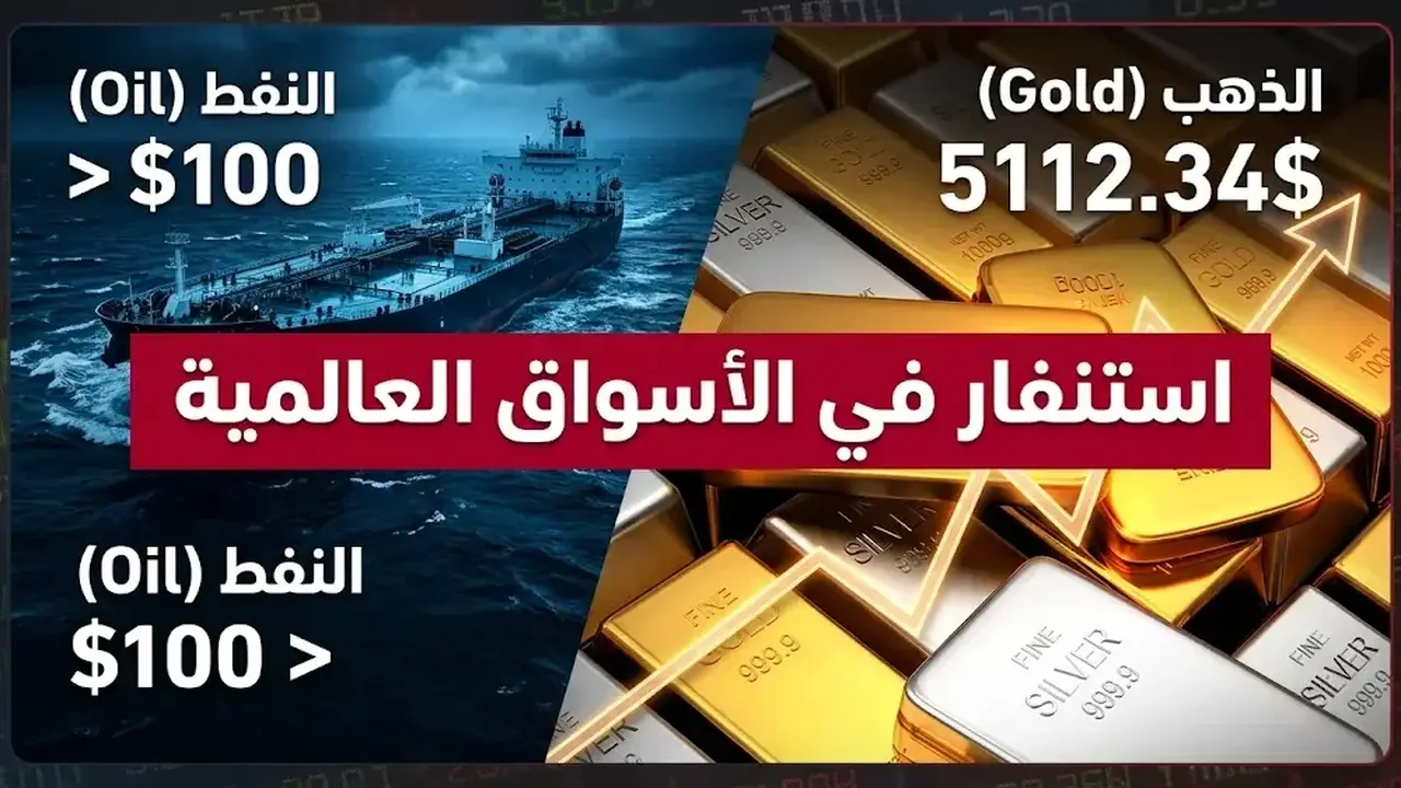 سعر أوقية الذهب يرتفع إلى 5112 دولاراً تزامناً مع أزمة أسعار الطاقة